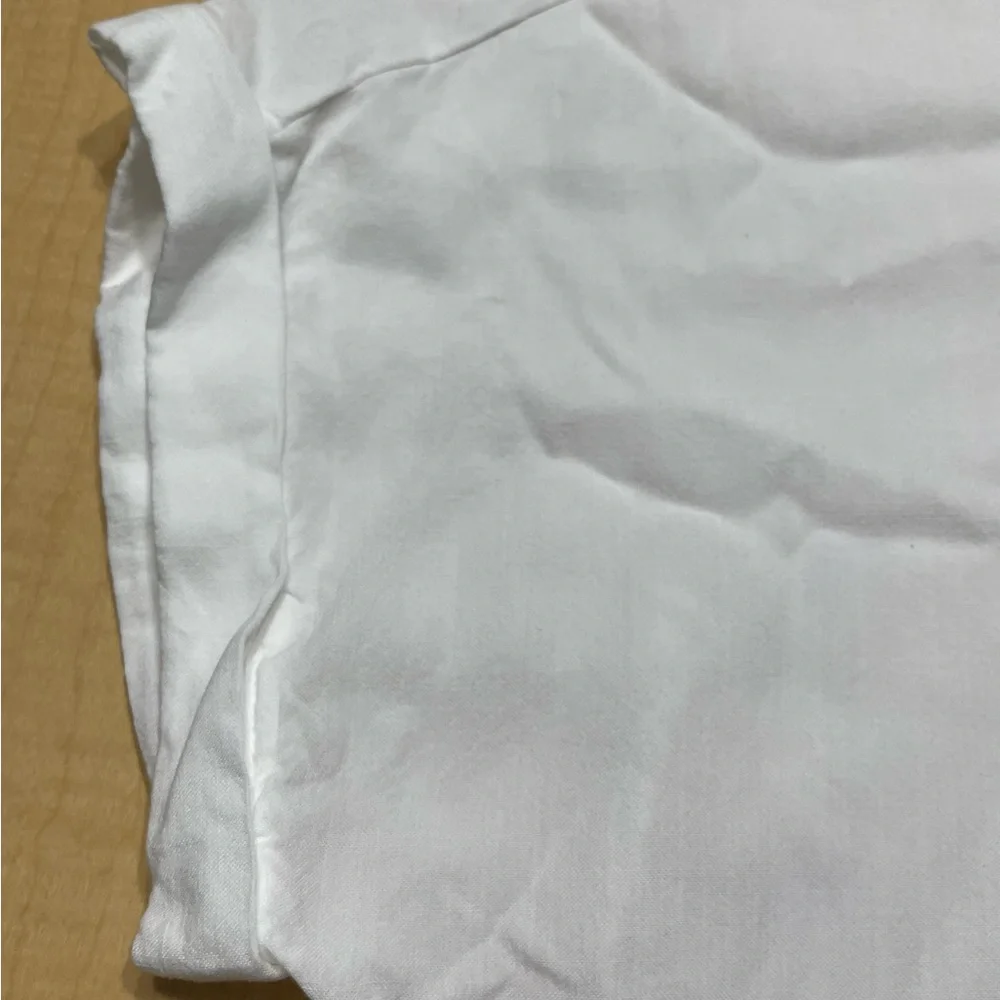 Cloth & Stone Crisp White Rolled Short Sleeve Point Collar Button Down Top Small - Picture 6 of 10